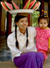 Watermelon vendor and child,  Shwezigon Paya