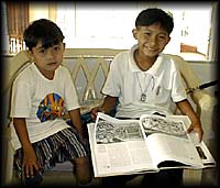Kids in the library - January 1998.